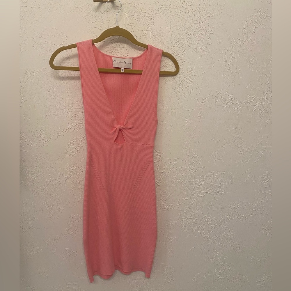 Pink mini dress - XS with knot in chest
